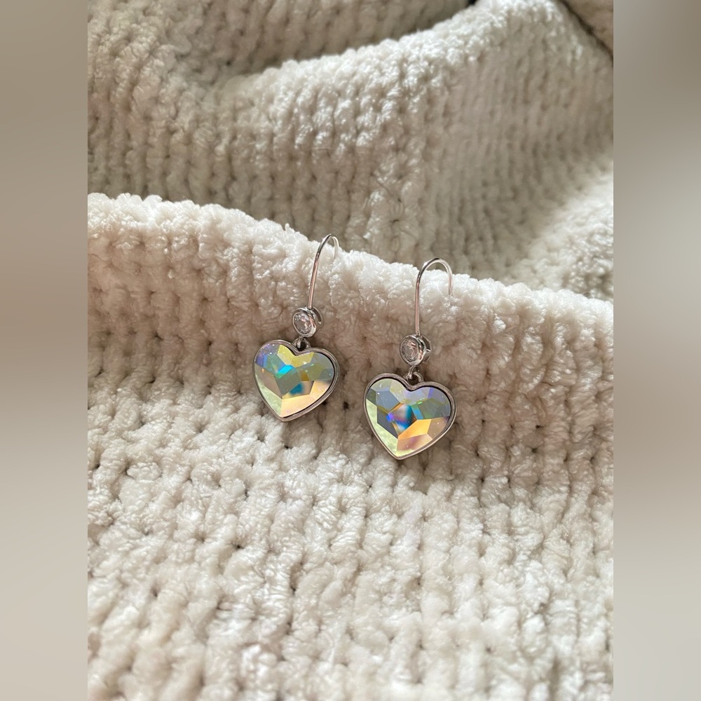 Swarovski NWOT heart crystal earrings